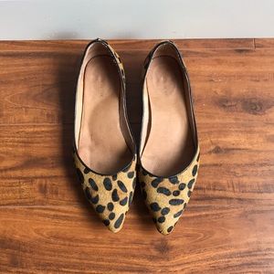 All Black Leopard Print Calf Hair Flats